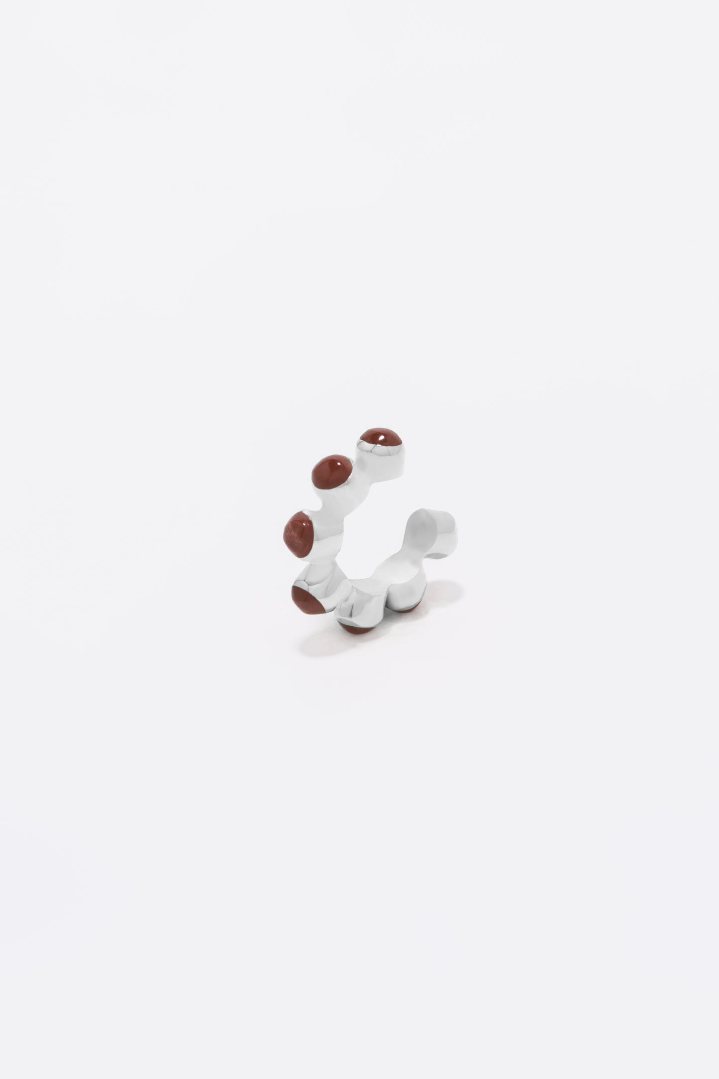 Round Of Blues Earcuff - Red Jasper