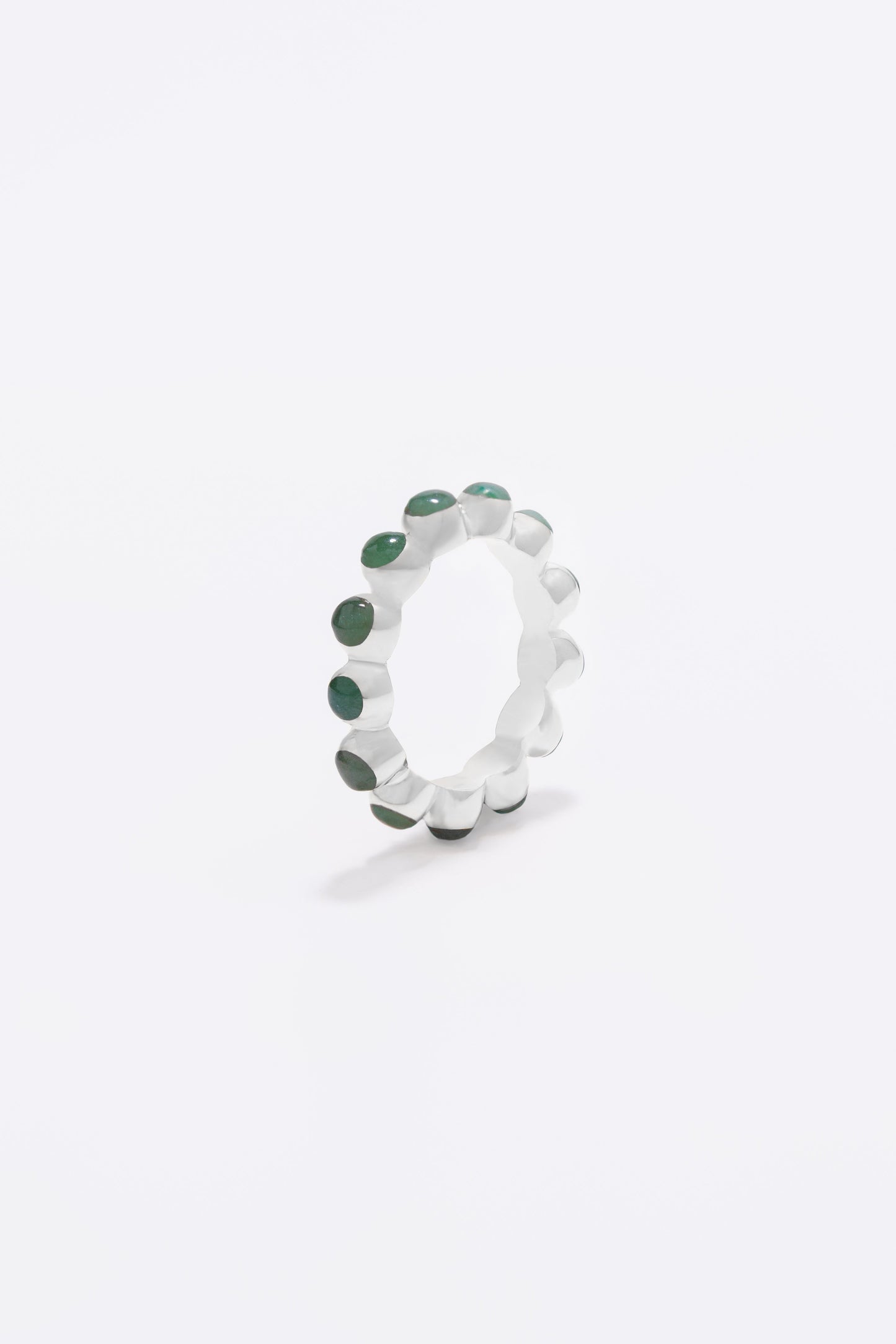 Round Of Blues Ring - Green Aventurine