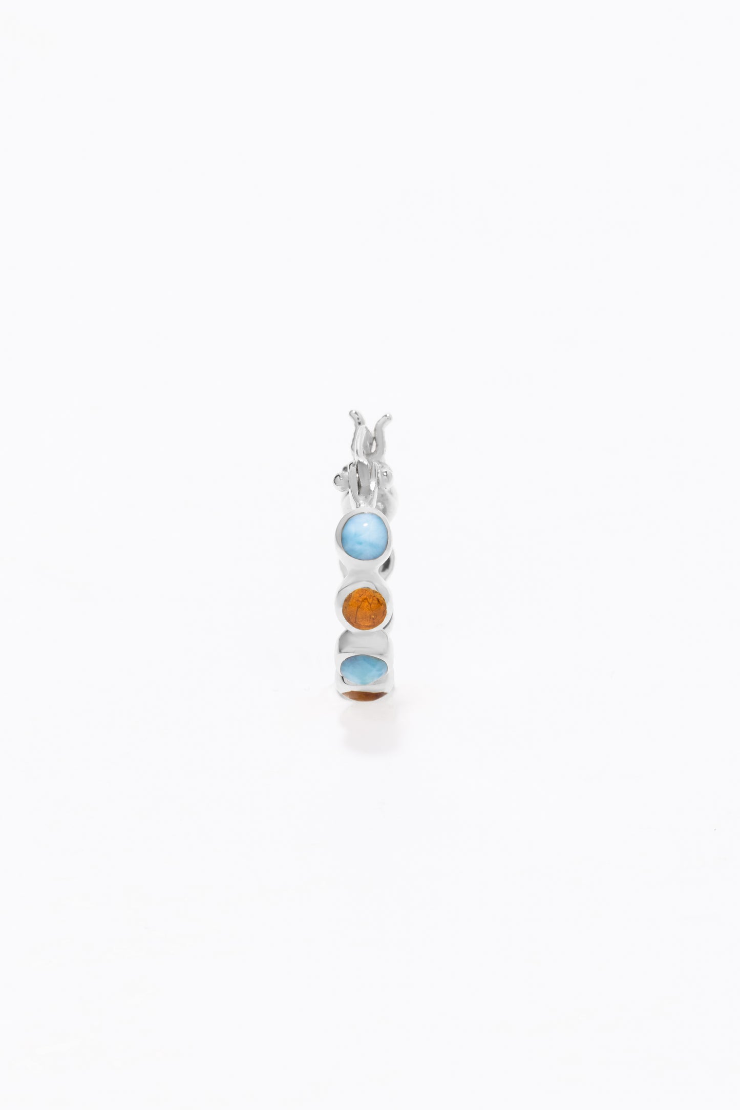 Round Of Blues Earrings - Amber/Larimar