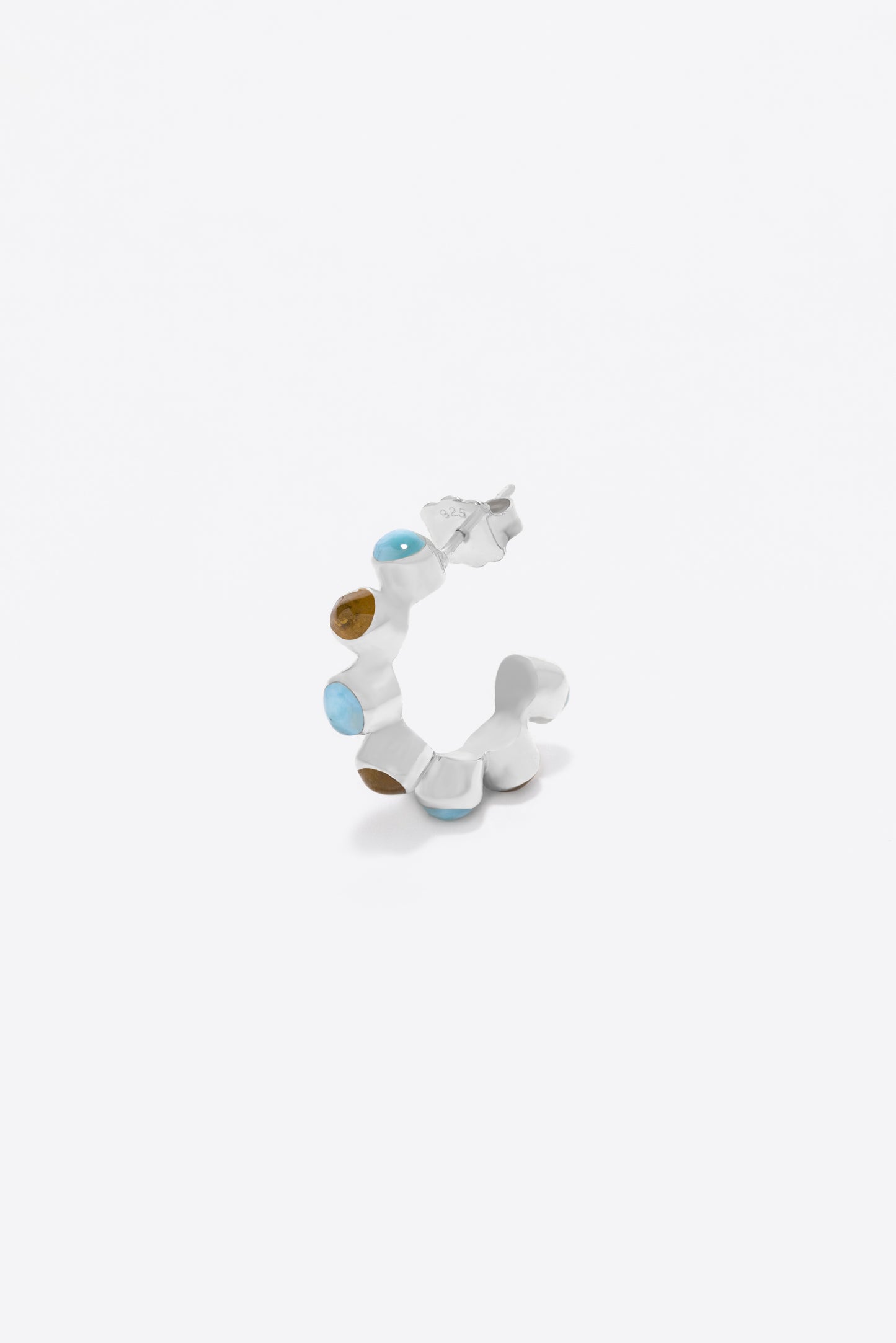 Round Of Blues Baby Hoops - Larimar/Amber