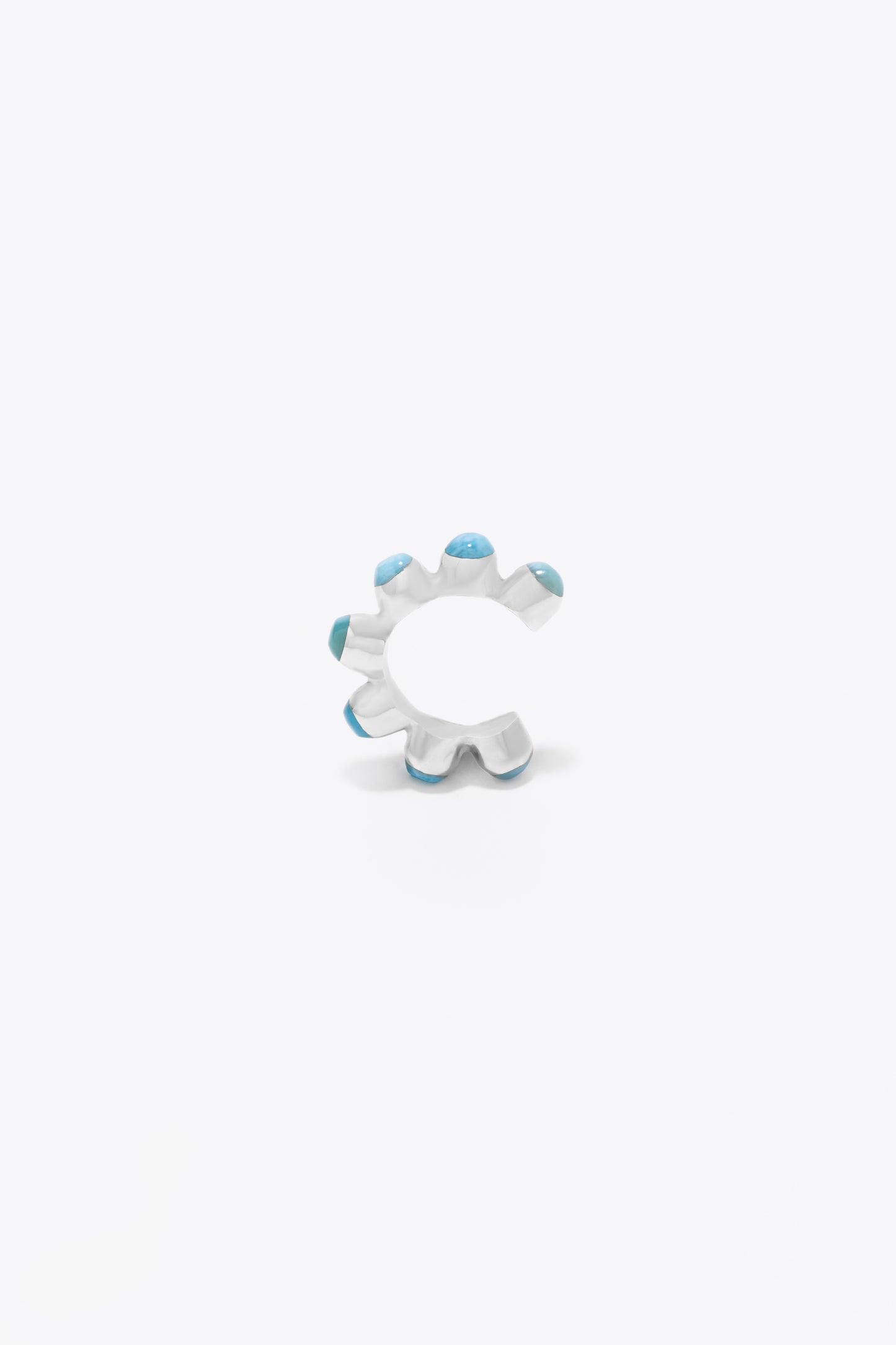 Round Of Blues Earcuff - Larimar