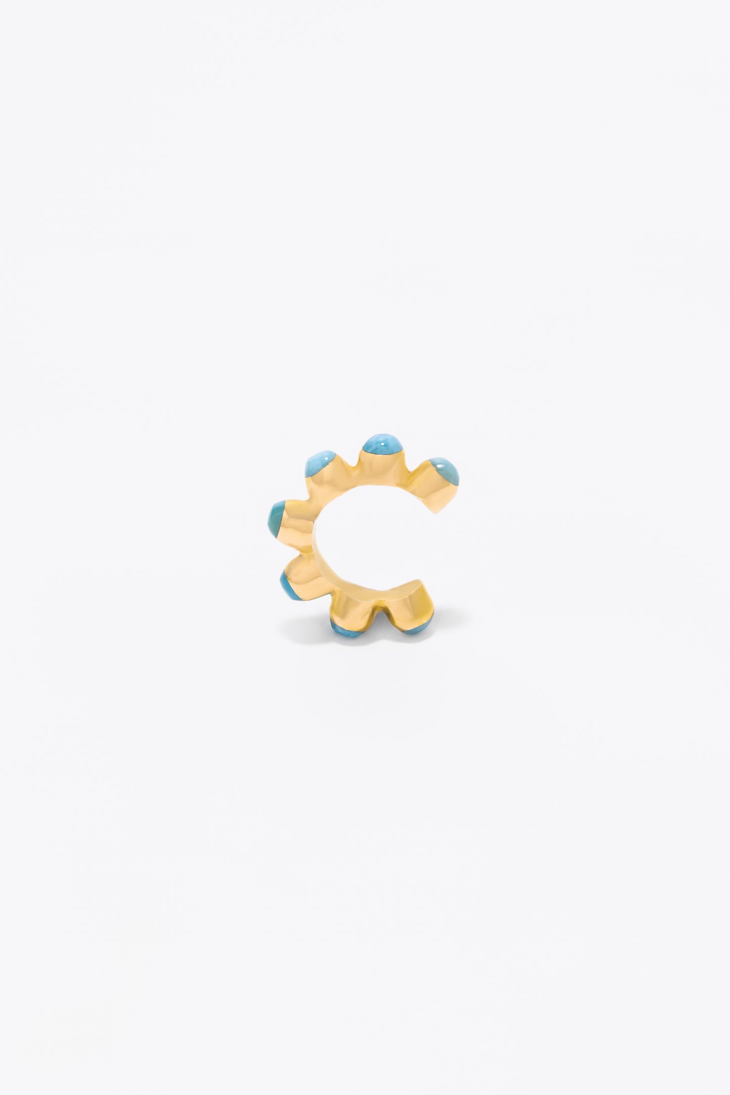 Round Of Blues Earcuff - Larimar