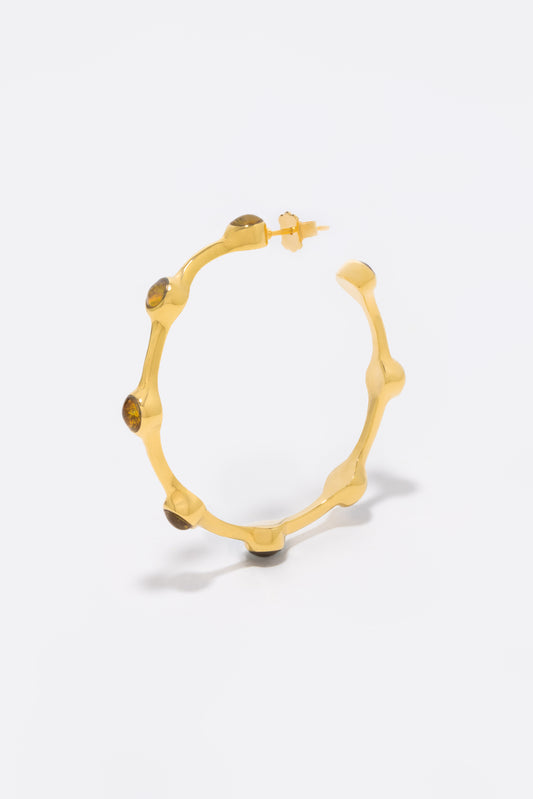 Round Of Blues 1.5" Hoops - Amber