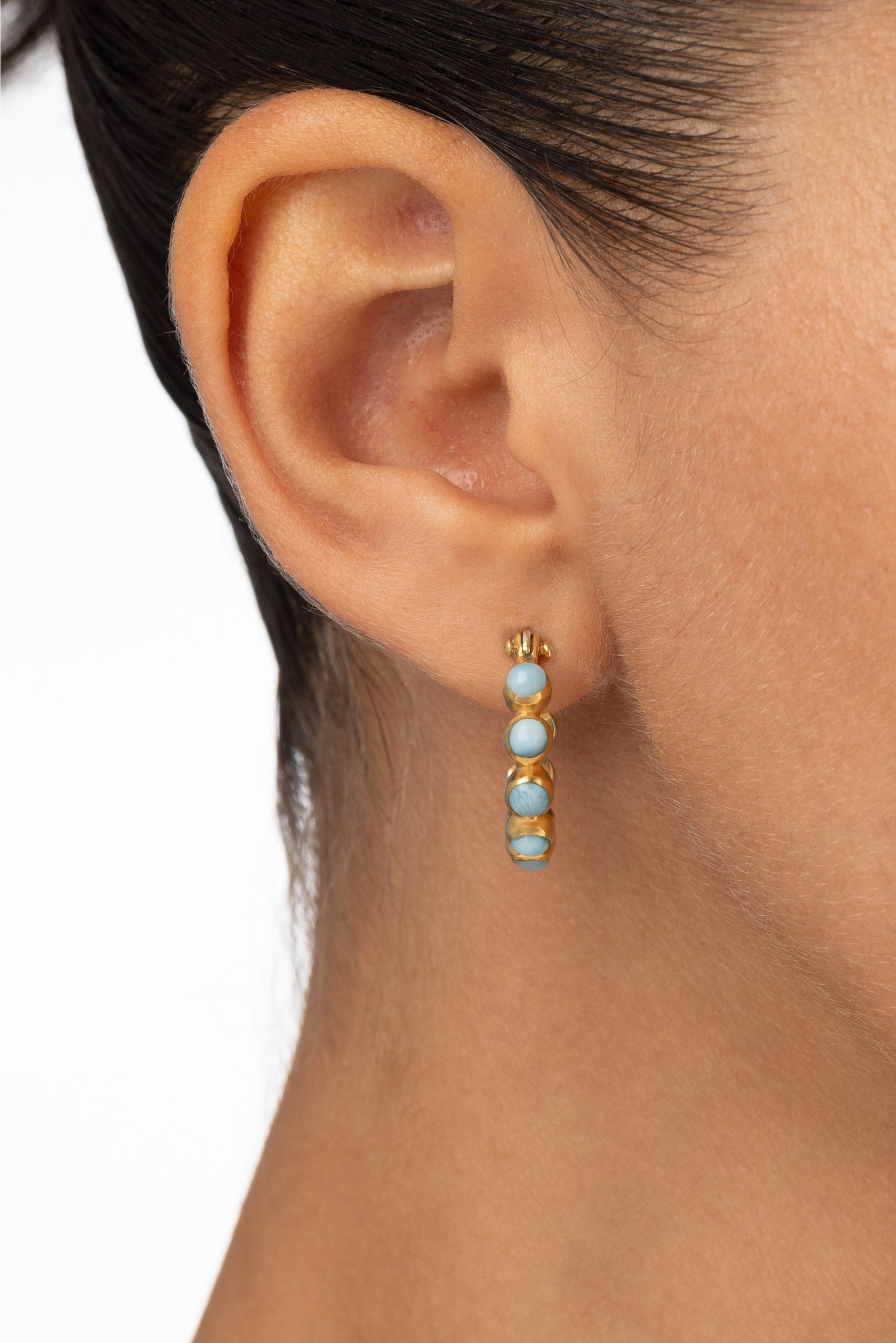 Round Of Blues Earrings - Larimar