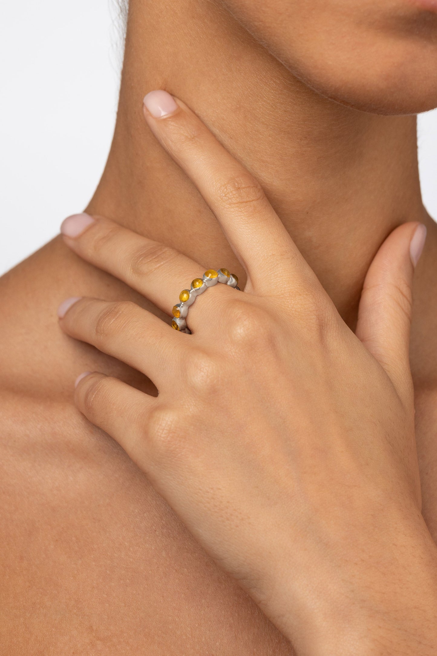 Round Of Blues Ring - Amber