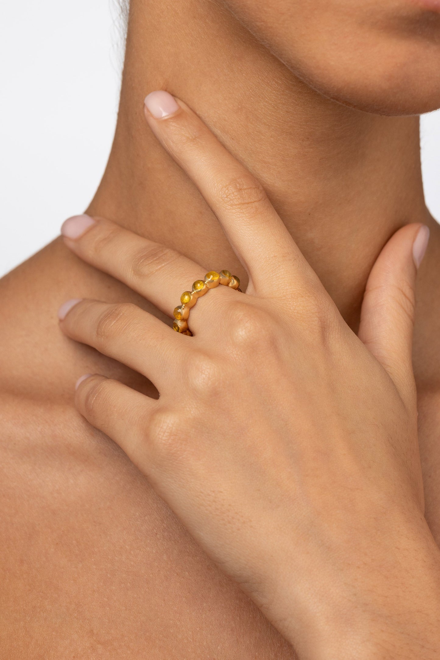 Round Of Blues Ring - Amber