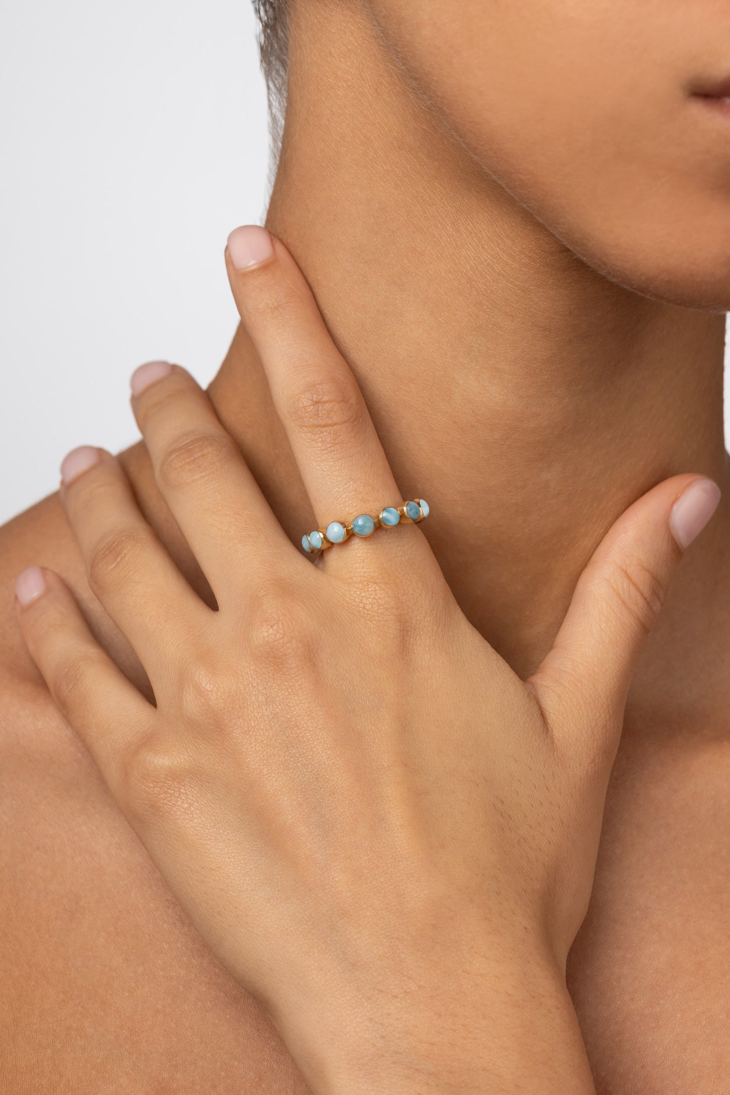 Round Of Blues Ring - Larimar