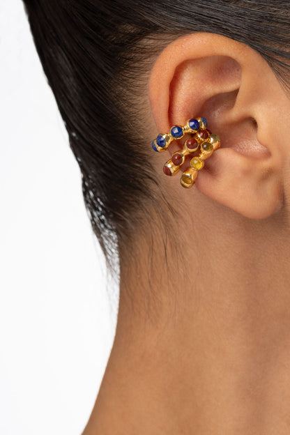 Round Of Blues Earrings - Amber