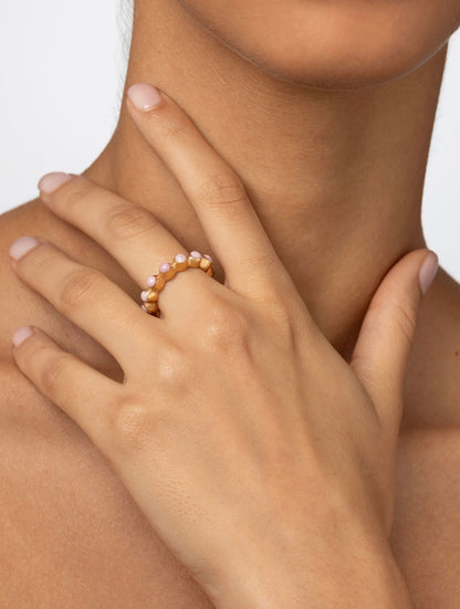 Round Of Blues Ring - Rhodonite