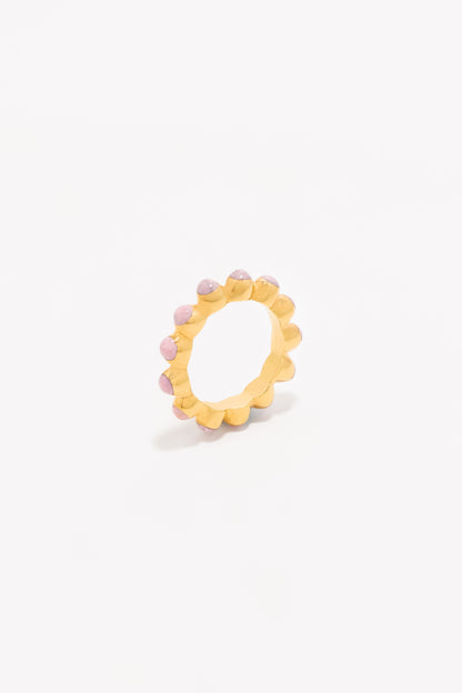 Round Of Blues Ring - Rhodonite