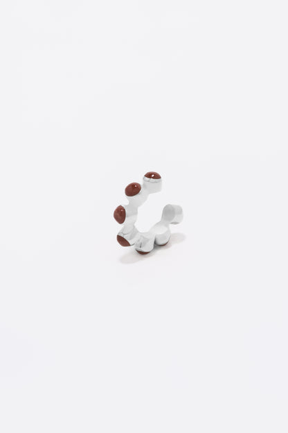 Round Of Blues Earcuff - Red Jasper