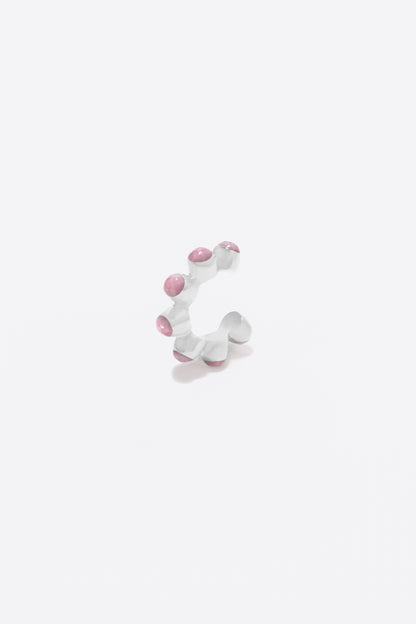 Round Of Blues Earcuff - Rhodonite