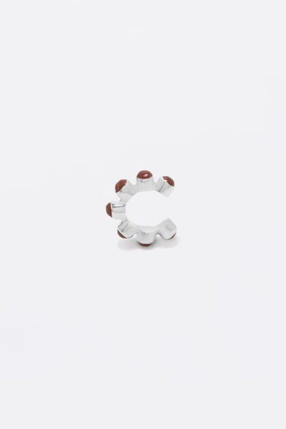 Round Of Blues Earcuff - Red Jasper