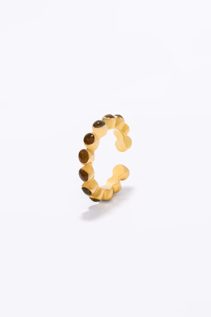 Round Of Blues Ring - Amber