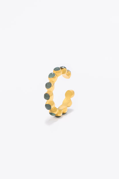 Round Of Blues Ring - Green Aventurine