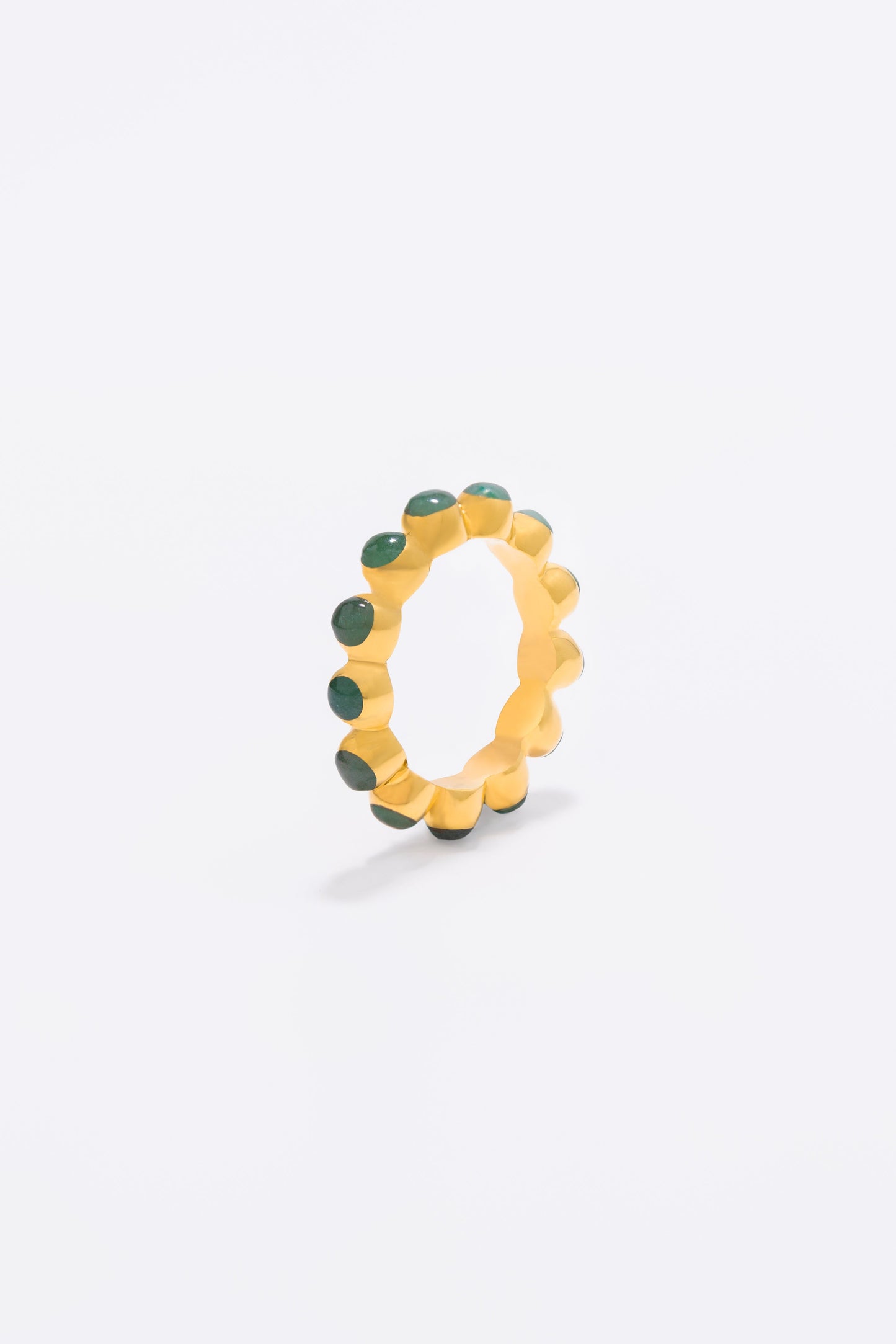 Round Of Blues Ring - Green Aventurine