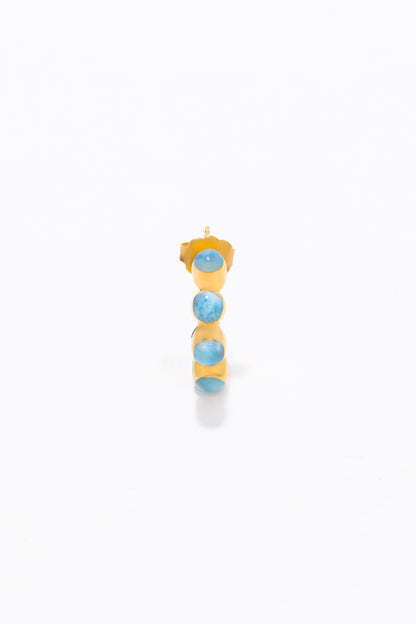 Round Of Blues Baby Hoops - Larimar