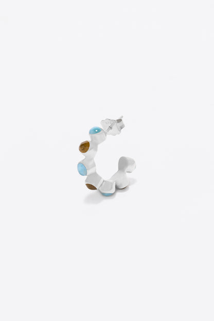 Round Of Blues Baby Hoops - Larimar/Amber
