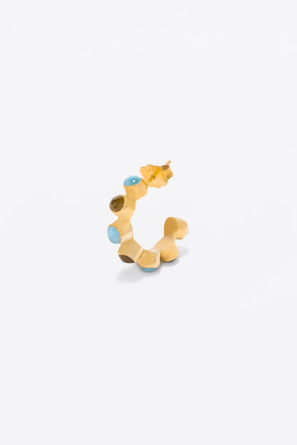 Round Of Blues Baby Hoops - Larimar/Amber