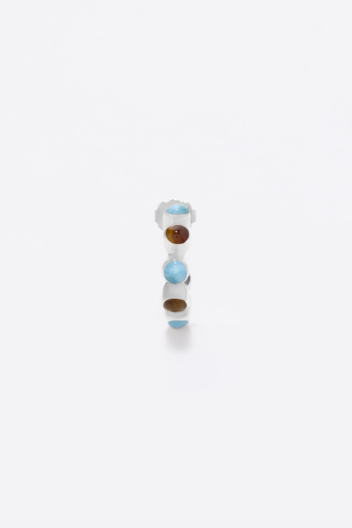 Round Of Blues Baby Hoops - Larimar/Amber