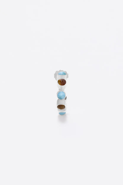 Round Of Blues Baby Hoops - Larimar/Amber