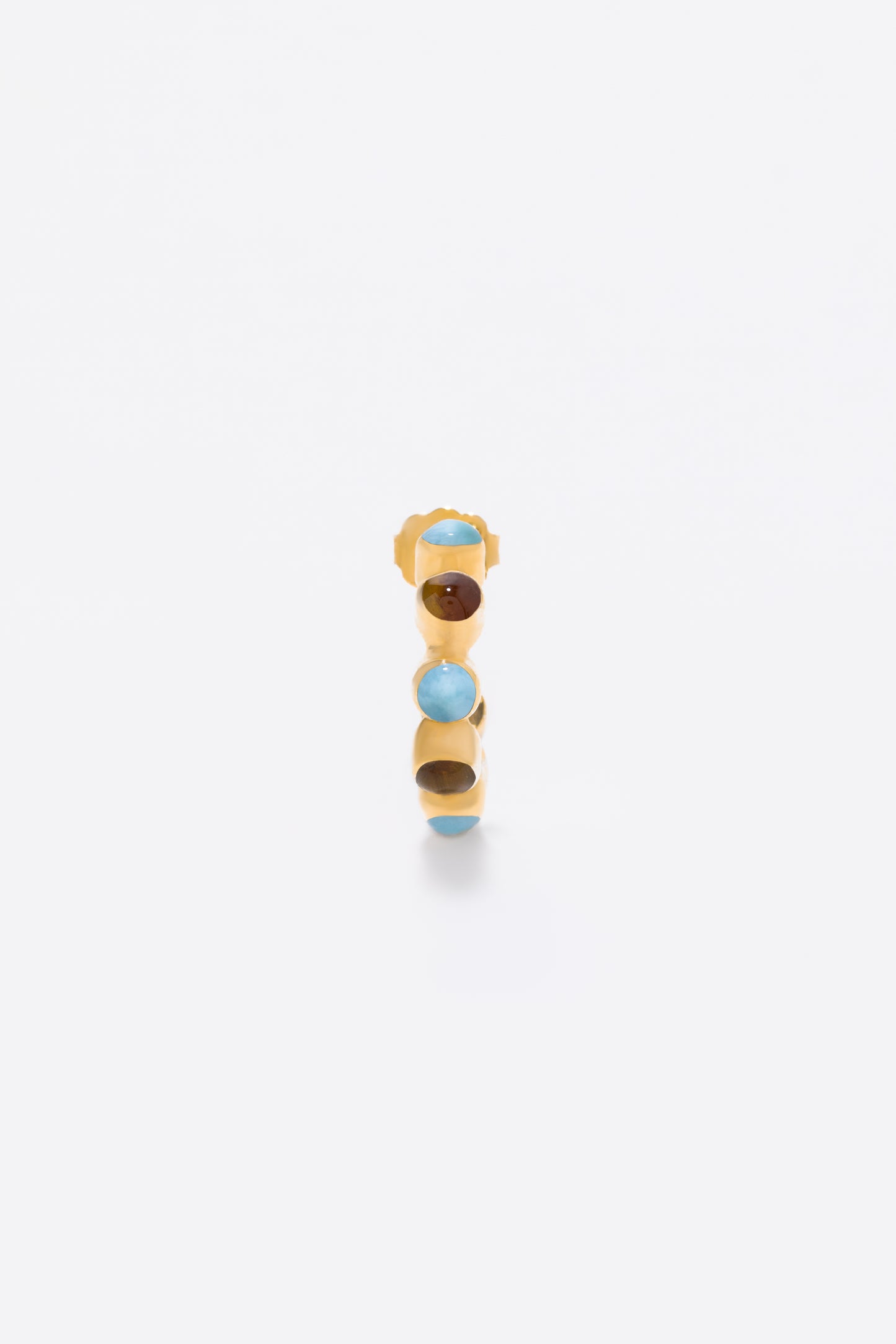 Round Of Blues Baby Hoops - Larimar/Amber