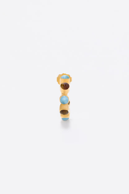 Round Of Blues Baby Hoops - Larimar/Amber