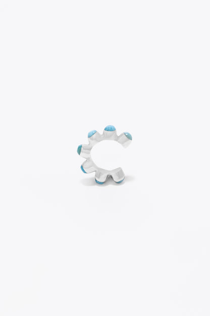 Round Of Blues Earcuff - Larimar