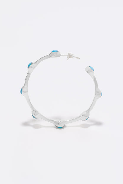 Round Of Blues 1.5" Hoops - Larimar