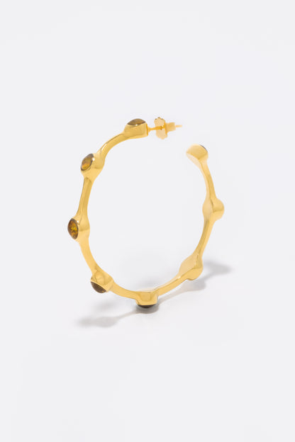 Round Of Blues 1.5" Hoops - Amber