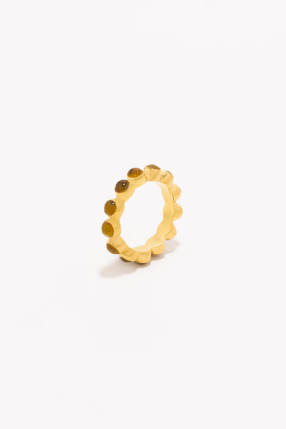 Round Of Blues Ring - Amber