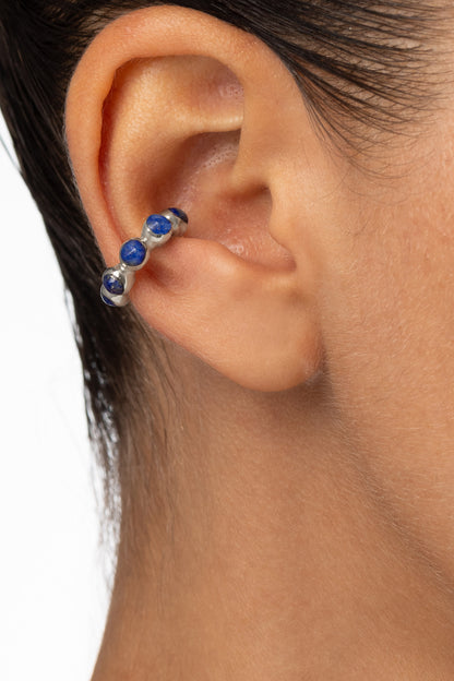 Round Of Blues Earcuff - Lapis Lazuli