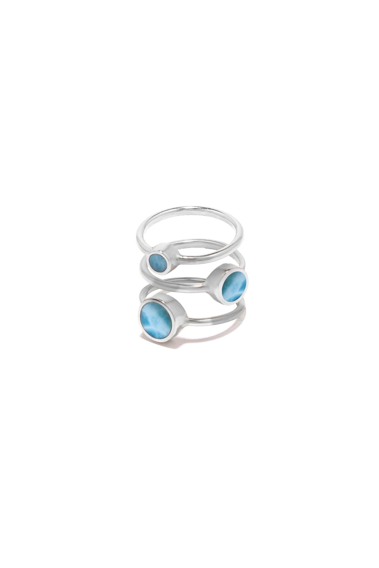 PILL Rings (Silver Larimar Bundle)