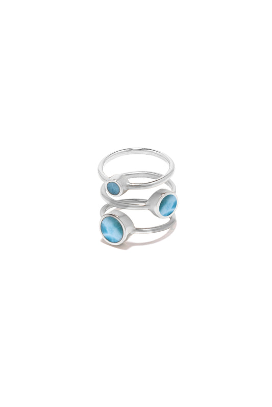 PILL Rings (Silver Larimar Bundle)
