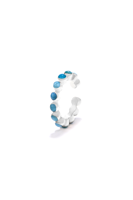 Round Of Blues Ring - Larimar