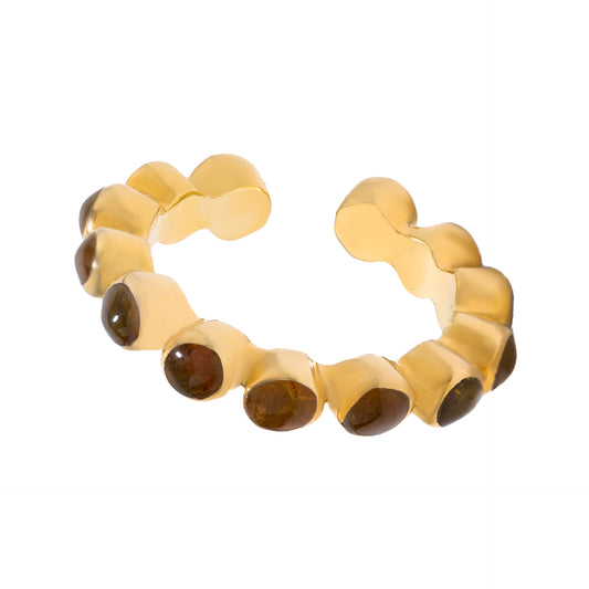 Amber Overload - ROUND OF BLUES ring open (24k Gold)