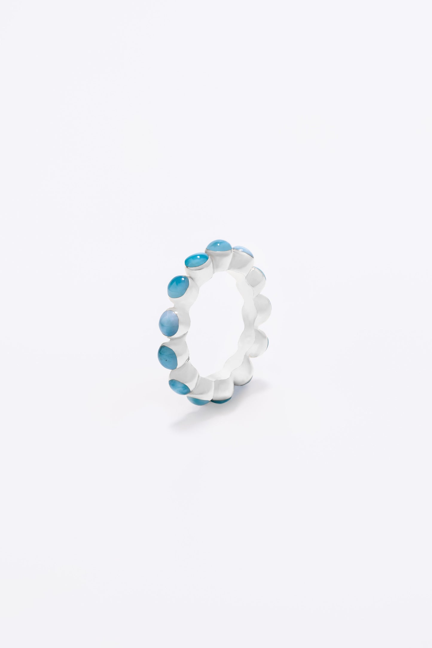 Round Of Blues Ring - Larimar